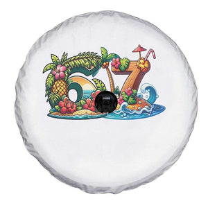Tropical Beach Six Seven Spare Tire Cover Summer Island Vacation Graphic TS12 Print Your Wear