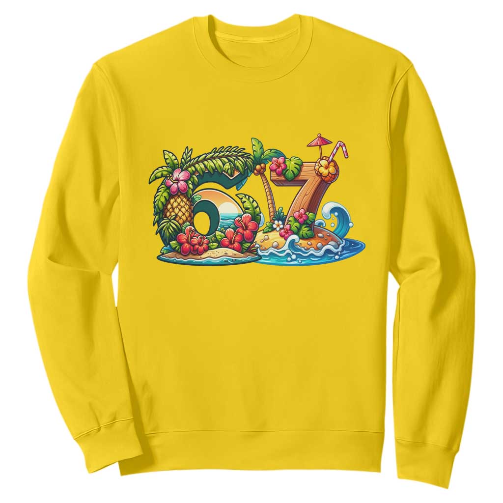 Tropical Beach Six Seven Sweatshirt Summer Island Vacation Graphic TS12 Daisy Print Your Wear