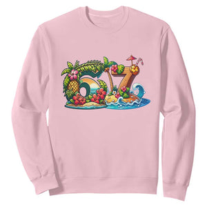 Tropical Beach Six Seven Sweatshirt Summer Island Vacation Graphic TS12 Light Pink Print Your Wear