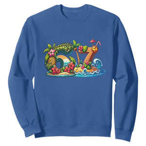 Tropical Beach Six Seven Sweatshirt Summer Island Vacation Graphic TS12 Royal Blue Print Your Wear
