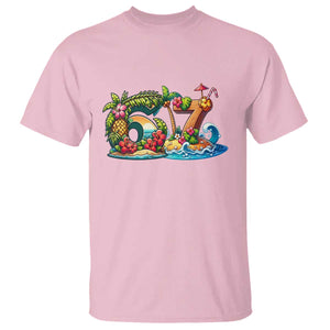 Tropical Beach Six Seven T Shirt Summer Island Vacation Graphic TS12 Light Pink Print Your Wear