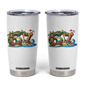 Tropical Beach Six Seven Tumbler Cup Summer Island Vacation Graphic TS12 White Print Your Wear