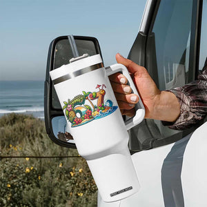Tropical Beach Six Seven Tumbler With Handle Summer Island Vacation Graphic TS12 Print Your Wear