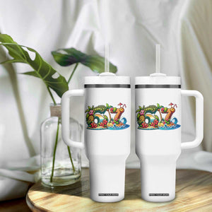 Tropical Beach Six Seven Tumbler With Handle Summer Island Vacation Graphic TS12 Print Your Wear