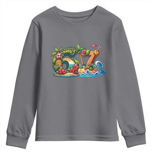 Tropical Beach Six Seven Youth Sweatshirt Summer Island Vacation Graphic TS12 Charcoal Print Your Wear