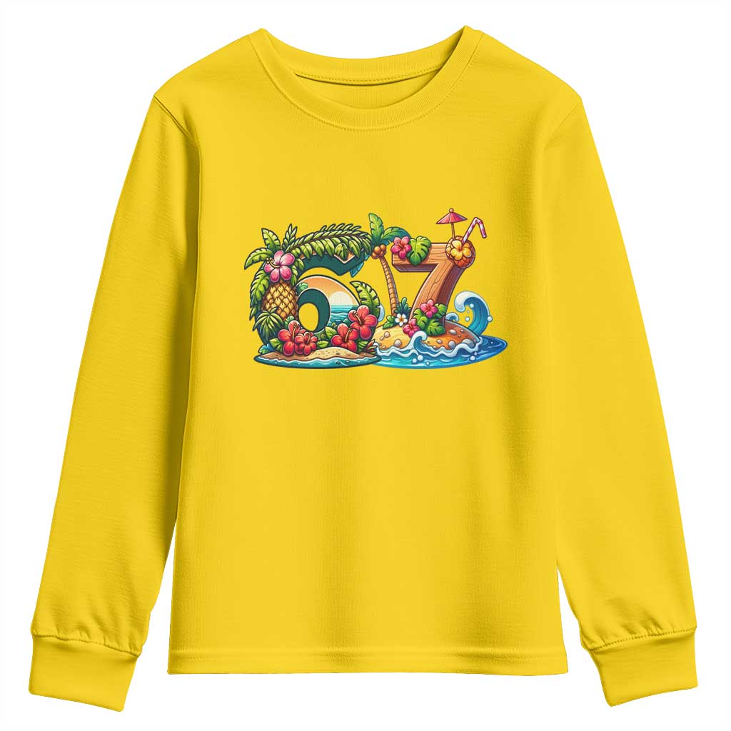 Tropical Beach Six Seven Youth Sweatshirt Summer Island Vacation Graphic TS12 Daisy Print Your Wear