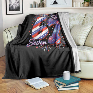 Patriotic Six Seven Throw Blanket Red White And Blue Fireworks Graphic TS12 Print Your Wear