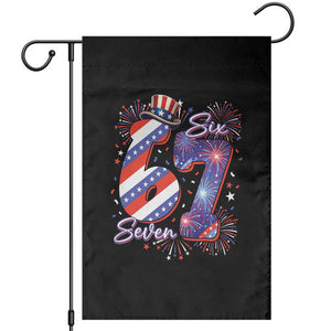 Patriotic Six Seven Garden Flag Red White And Blue Fireworks Graphic TS12 Black Print Your Wear
