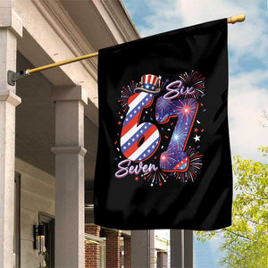 Patriotic Six Seven Garden Flag Red White And Blue Fireworks Graphic TS12 Print Your Wear