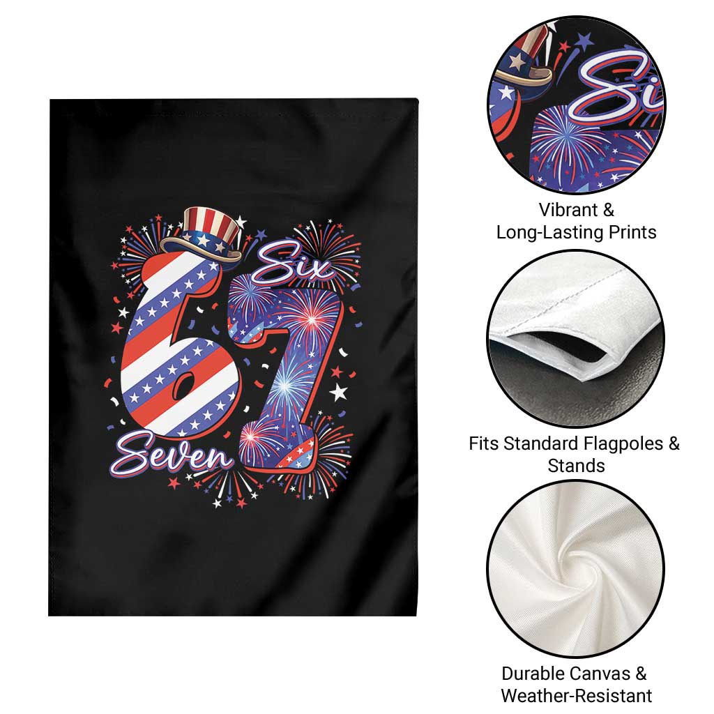 Patriotic Six Seven Garden Flag Red White And Blue Fireworks Graphic TS12 Print Your Wear