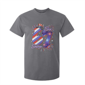 Patriotic Six Seven T Shirt For Kid Red White And Blue Fireworks Graphic TS12 Charcoal Print Your Wear