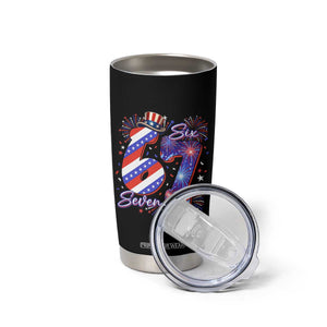 Patriotic Six Seven Tumbler Cup Red White And Blue Fireworks Graphic TS12 Print Your Wear