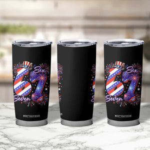 Patriotic Six Seven Tumbler Cup Red White And Blue Fireworks Graphic TS12 Print Your Wear