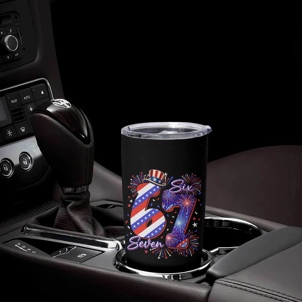 Patriotic Six Seven Tumbler Cup Red White And Blue Fireworks Graphic TS12 Print Your Wear