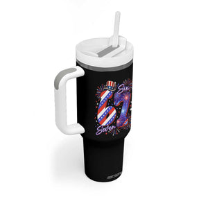 Patriotic Six Seven Tumbler With Handle Red White And Blue Fireworks Graphic TS12 Print Your Wear