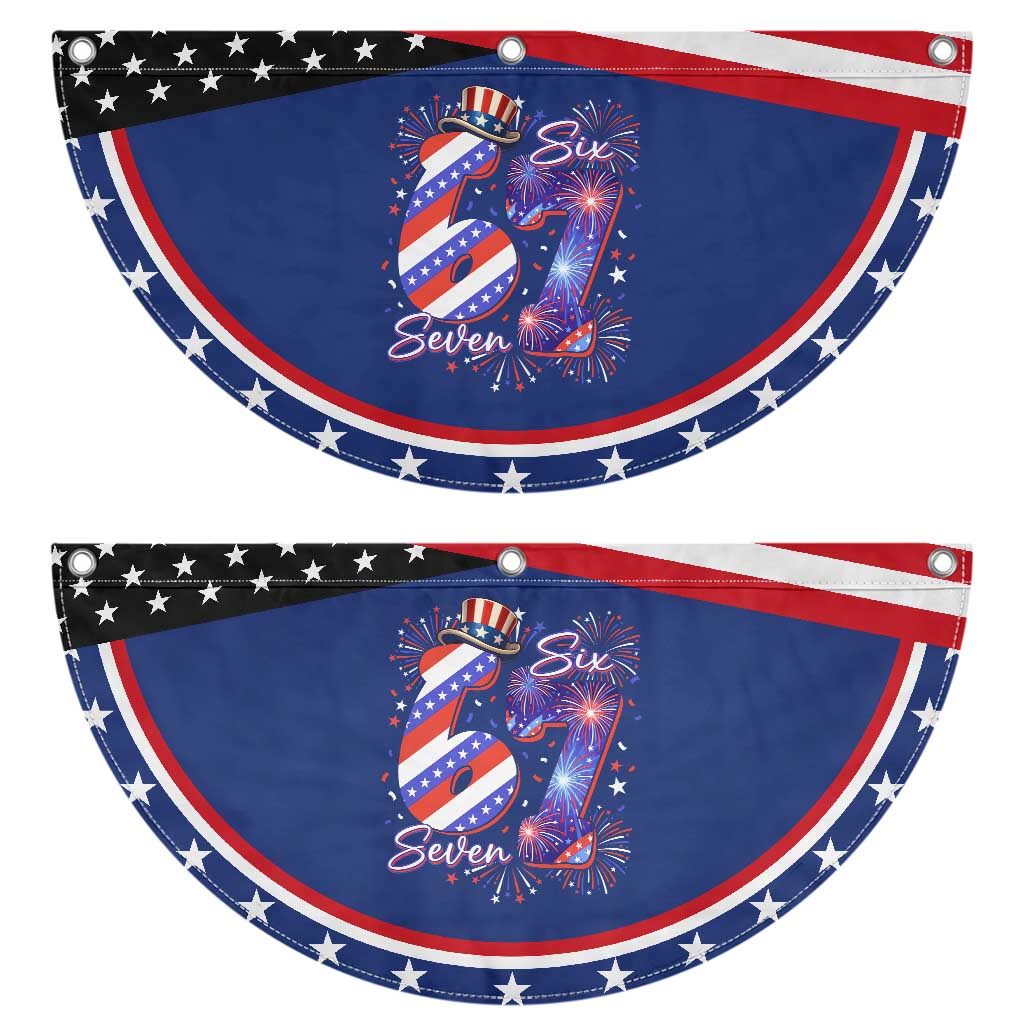 Funny Six Seven Patriotic Fan Flag Red White And Blue Fireworks Graphic TS12 2pcs pack Classic Navy Print Your Wear