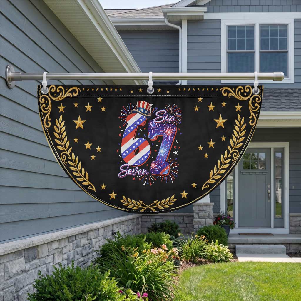 Funny Six Seven Patriotic Fan Flag Red White And Blue Fireworks Graphic TS12 2pcs pack Vintage Black Print Your Wear