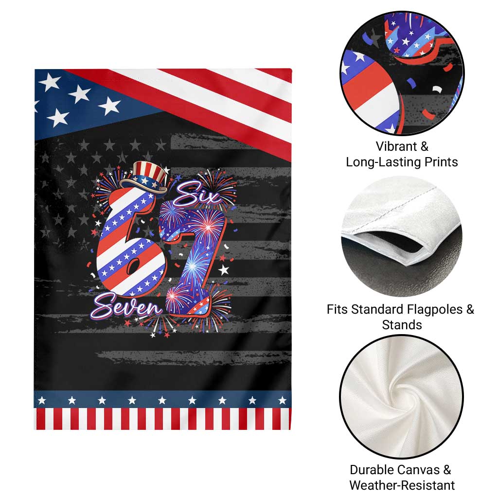 Funny Six Seven Patriotic Garden Flag Red White And Blue Fireworks Graphic TS12 Print Your Wear