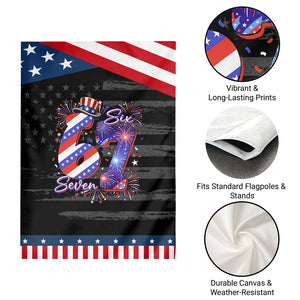 Funny Six Seven Patriotic Garden Flag Red White And Blue Fireworks Graphic TS12 Print Your Wear