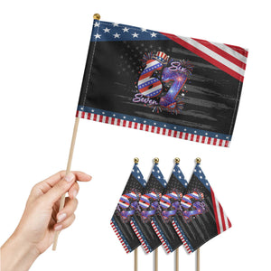 Funny Six Seven Patriotic Handheld Flag Red White And Blue Fireworks Graphic TS12 Print Your Wear