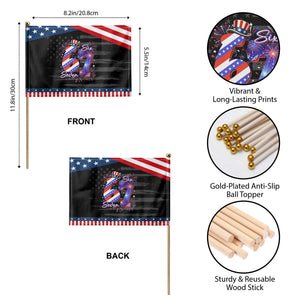 Funny Six Seven Patriotic Handheld Flag Red White And Blue Fireworks Graphic TS12 Print Your Wear