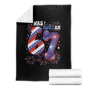 I Was Six Now I Am Seven Throw Blanket Patriotic 7th Birthday Gift TS12 Black Print Your Wear