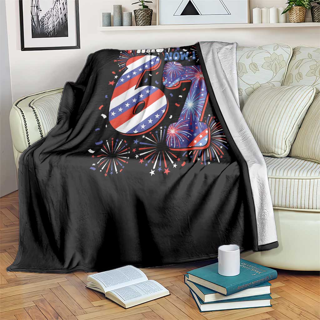 I Was Six Now I Am Seven Throw Blanket Patriotic 7th Birthday Gift TS12 Print Your Wear