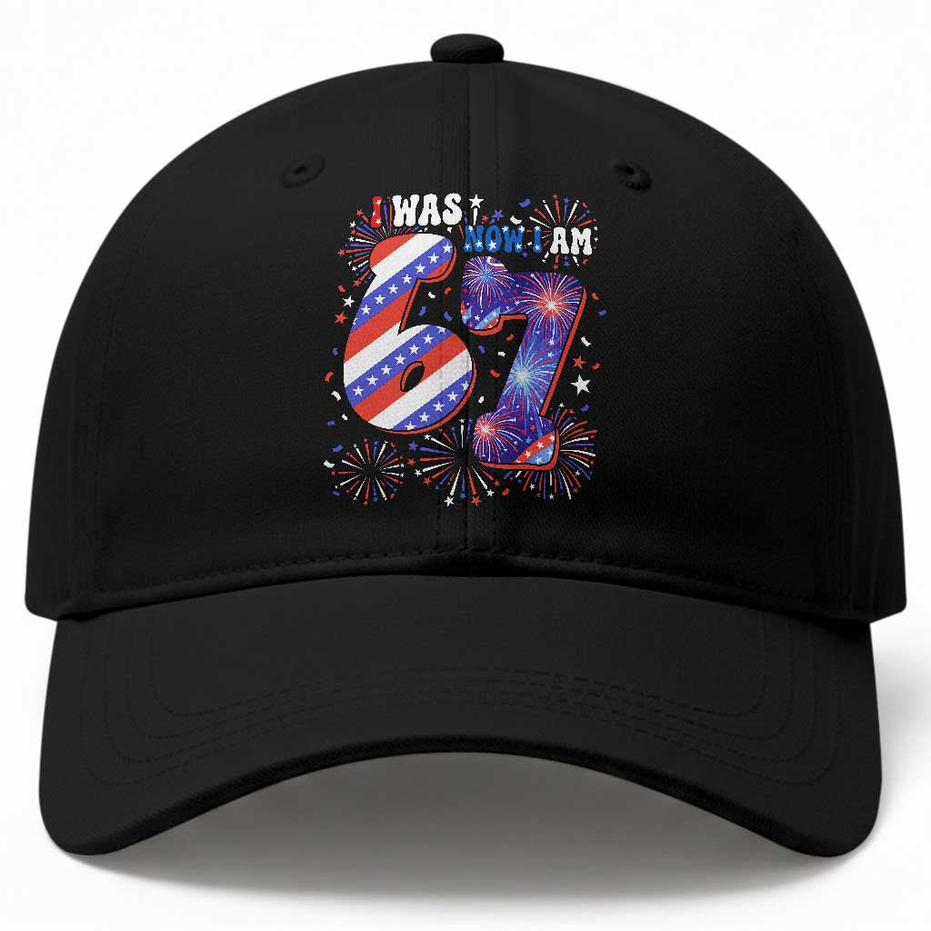 I Was Six Now I Am Seven Baseball Cap Patriotic 7th Birthday Gift TS12 Print Your Wear