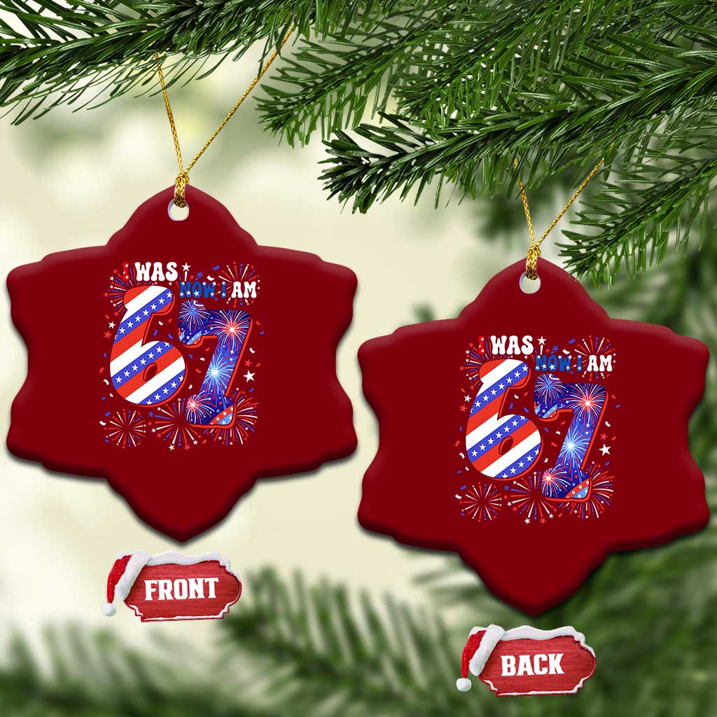 I Was Six Now I Am Seven Ceramic Ornament Patriotic 7th Birthday Gift TS12 Print Your Wear