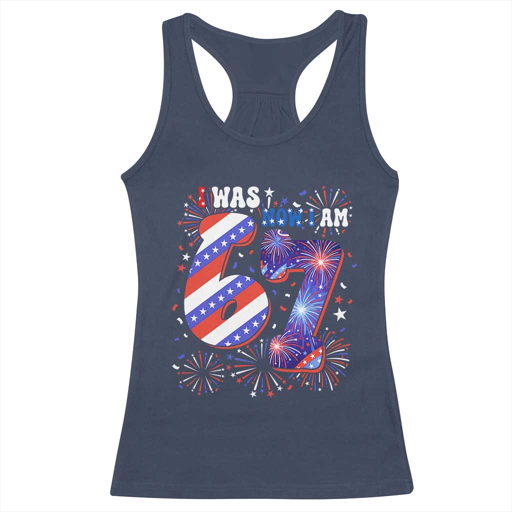 I Was Six Now I Am Seven Racerback Tank Top Patriotic 7th Birthday Gift TS12 Navy Print Your Wear