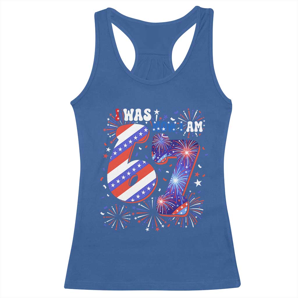 I Was Six Now I Am Seven Racerback Tank Top Patriotic 7th Birthday Gift TS12 Royal Blue Print Your Wear