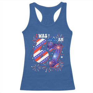 I Was Six Now I Am Seven Racerback Tank Top Patriotic 7th Birthday Gift TS12 Royal Blue Print Your Wear