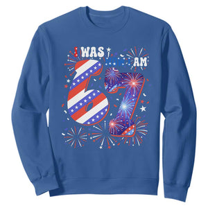 I Was Six Now I Am Seven Sweatshirt Patriotic 7th Birthday Gift TS12 Royal Blue Print Your Wear