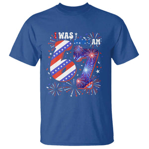 I Was Six Now I Am Seven T Shirt Patriotic 7th Birthday Gift TS12 Royal Blue Print Your Wear