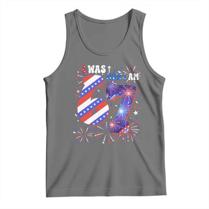 I Was Six Now I Am Seven Tank Top Patriotic 7th Birthday Gift TS12 Black Heather Print Your Wear