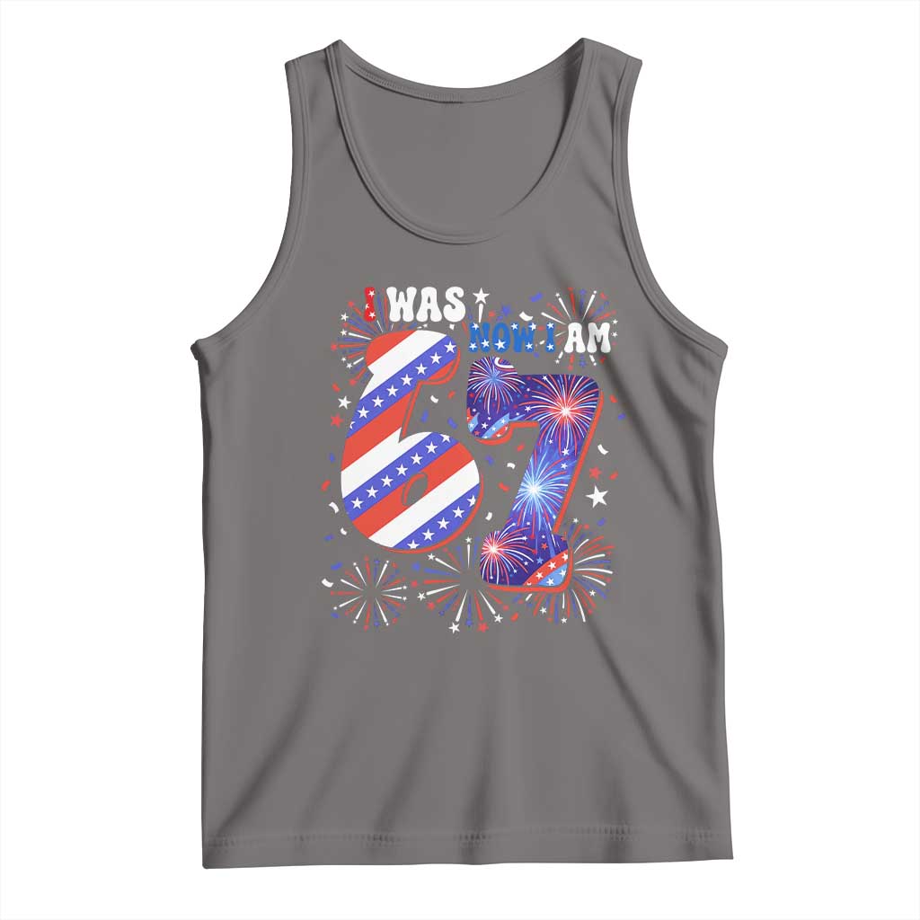 I Was Six Now I Am Seven Tank Top Patriotic 7th Birthday Gift TS12 Deep Heather Print Your Wear