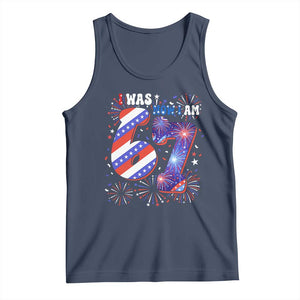 I Was Six Now I Am Seven Tank Top Patriotic 7th Birthday Gift TS12 Navy Print Your Wear