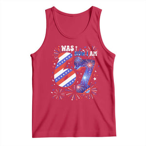 I Was Six Now I Am Seven Tank Top Patriotic 7th Birthday Gift TS12 Red Print Your Wear