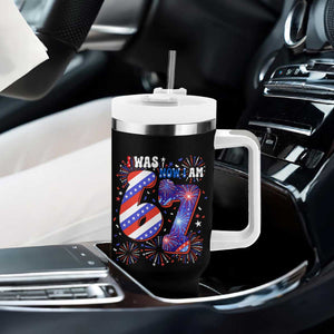 I Was Six Now I Am Seven Tumbler With Handle Patriotic 7th Birthday Gift TS12 Print Your Wear