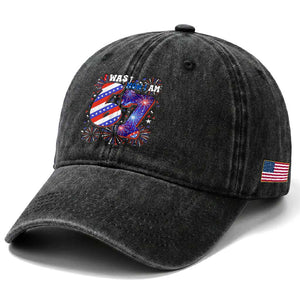 I Was Six Now I Am Seven Washed Cotton Baseball Cap Patriotic 7th Birthday Gift TS12 Print Your Wear
