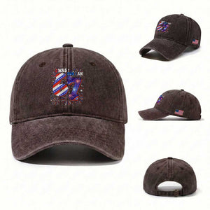 I Was Six Now I Am Seven Washed Cotton Baseball Cap Patriotic 7th Birthday Gift TS12 Washed Cap Universal Fit Dark Brown Print Your Wear