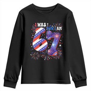 I Was Six Now I Am Seven Youth Sweatshirt Patriotic 7th Birthday Gift TS12 Black Print Your Wear