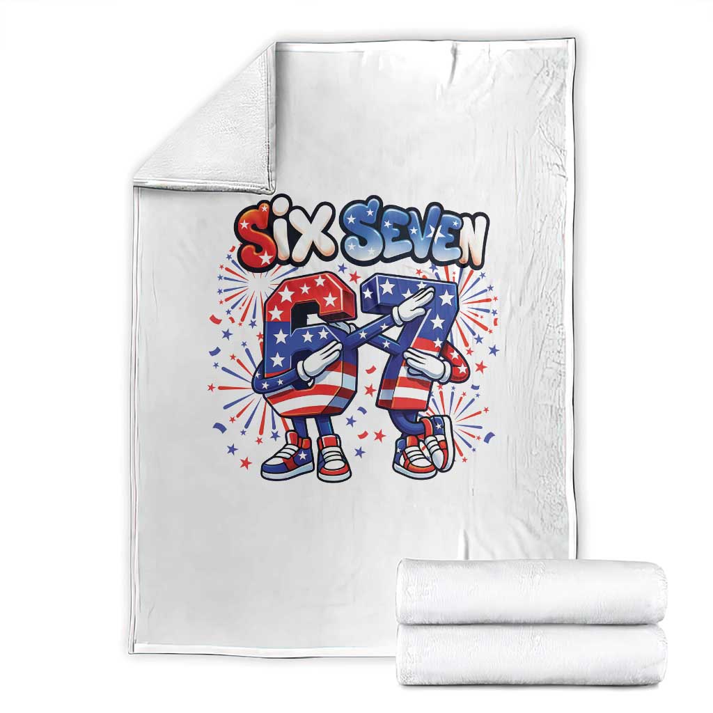 Funny Six Seven Dabbing Throw Blanket Patriotic American Pride Gift TS12 White Print Your Wear