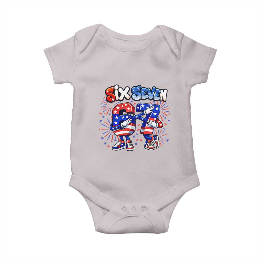 Funny Six Seven Dabbing Baby Onesie Patriotic American Pride Gift TS12 Ice Gray Print Your Wear