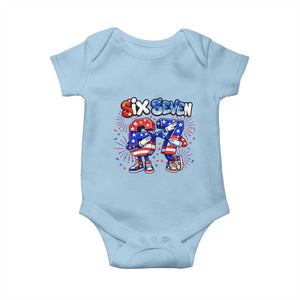 Funny Six Seven Dabbing Baby Onesie Patriotic American Pride Gift TS12 Light Blue Print Your Wear