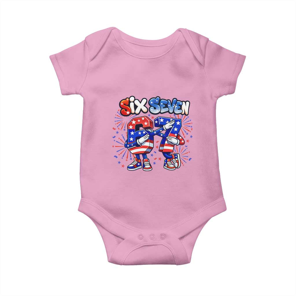 Funny Six Seven Dabbing Baby Onesie Patriotic American Pride Gift TS12 Light Pink Print Your Wear