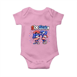 Funny Six Seven Dabbing Baby Onesie Patriotic American Pride Gift TS12 Light Pink Print Your Wear