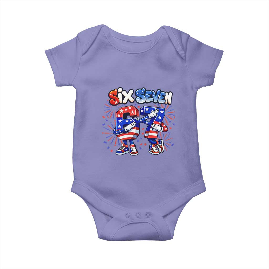 Funny Six Seven Dabbing Baby Onesie Patriotic American Pride Gift TS12 Violet Print Your Wear