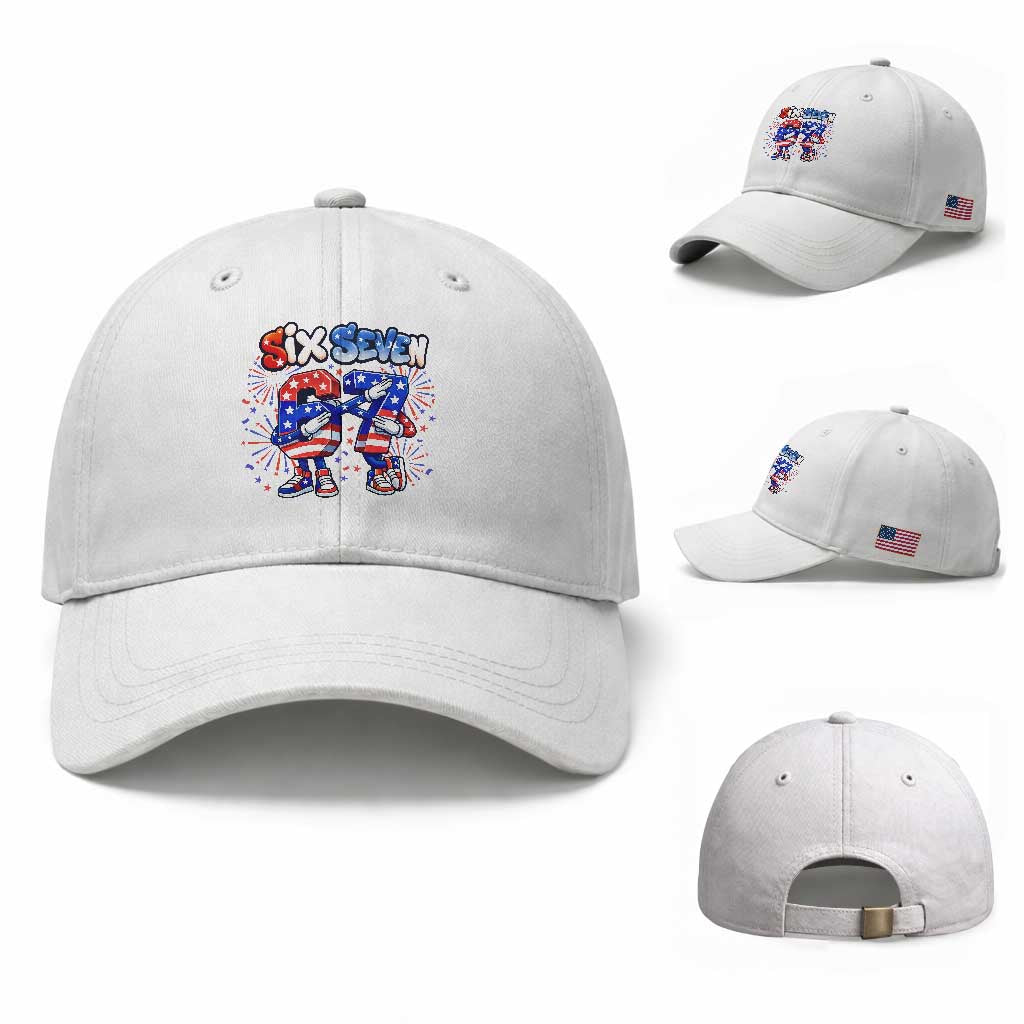 Funny Six Seven Dabbing Baseball Cap Patriotic American Pride Gift TS12 Baseball Cap Universal Fit White Print Your Wear