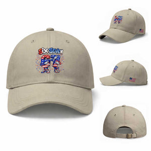 Funny Six Seven Dabbing Baseball Cap Patriotic American Pride Gift TS12 Baseball Cap Universal Fit Beige Print Your Wear